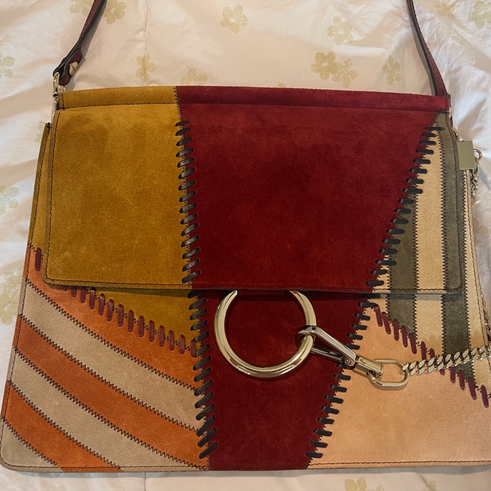 Chloe Faye Shoulder or Cross Body Bag With Patchwork